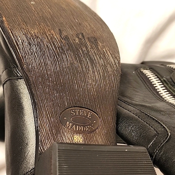 Steve Madden Mottoo Zipper Boots Black 8.5 - Picture 4 of 6